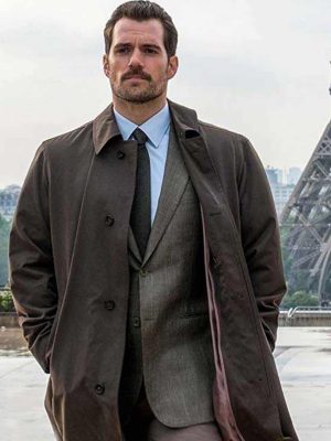 Henry Cavill Mission Impossible 6 August Walker Fallout Brown Cotton Trench Coat
