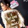 Jenna Ortega I Do Care And You Should Too White And Brown Leather Jacket