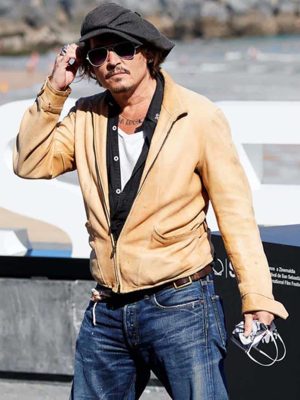 Johnny Depp Crock Of Gold Beige Brown Leather Jacket Outfit