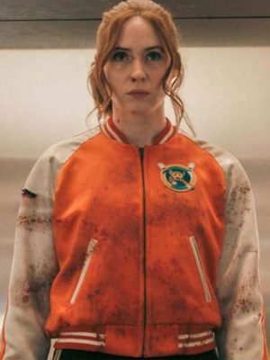 Karen Gillan Gunpowder Milkshake 2021 Sam Orange Bomber Jacket