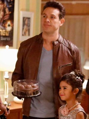 Kevin Alejandro Lucifer Den Espinoza Brown Leather Cafe Racer Jacket