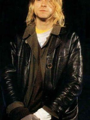 Kurt Cobain Single Breasted Leather Coat