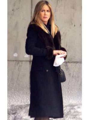 Office Christmas Party Jenifer Aniston Black Wool Shearling Coat