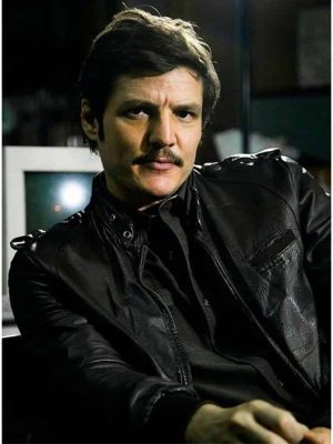 Pedro Pascal Narcos Season 2 Agent Pena Black Leather Jacket