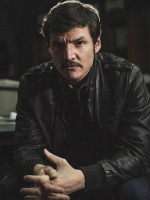 Pedro Pascal Narcos Season 2 Agent Pena Black Leather Jacket
