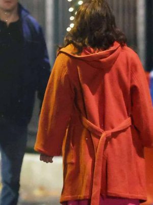 Priyanka Chopra Jonas Love Again 2023 Mira Ray Orange Wool Hooded Trench Coat