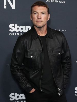 Sam Worthington Trucker Black Leather Jacket