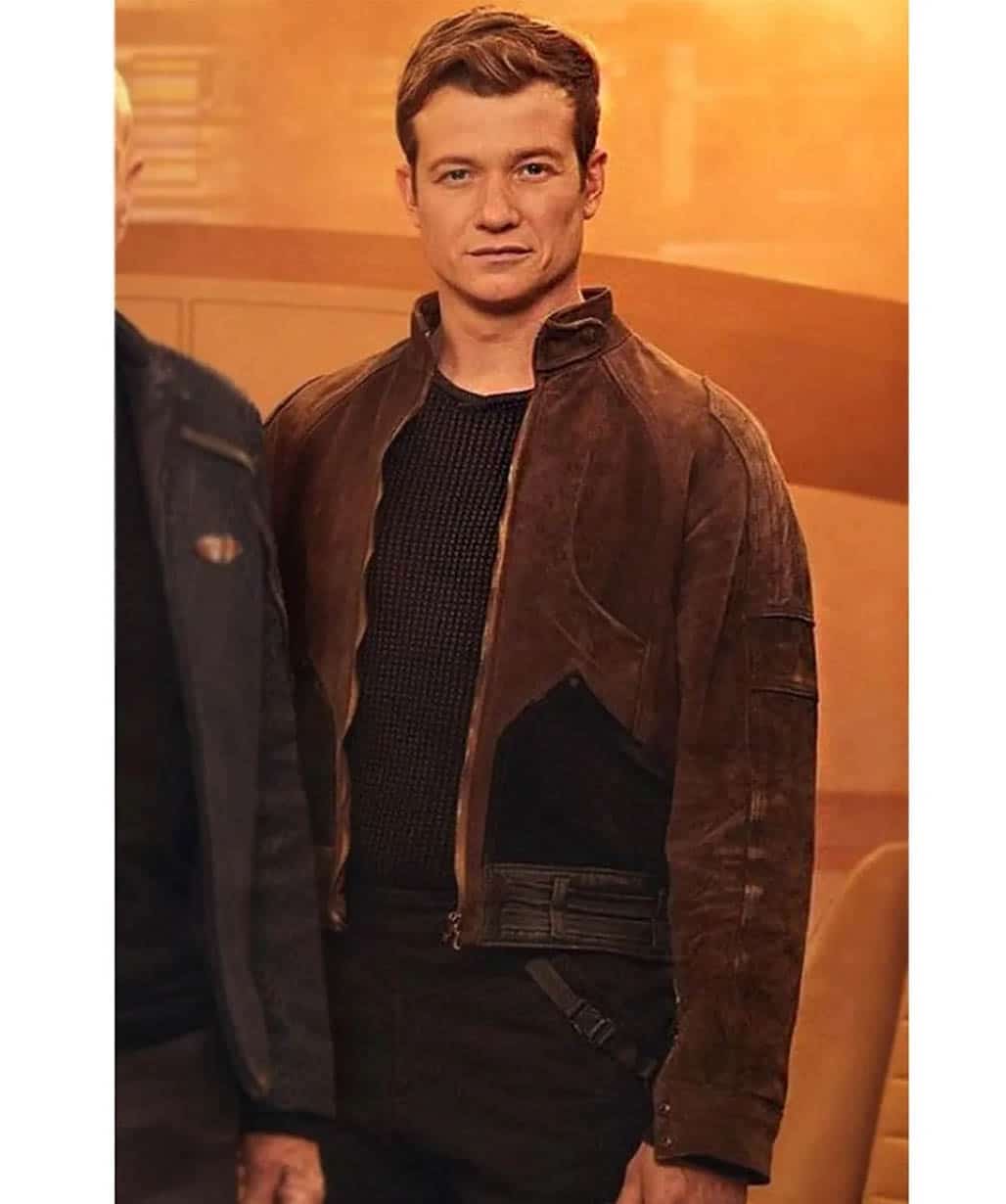 Star Trek Picard Season 3 Jack Crusher Brown Suede Leather Jacket