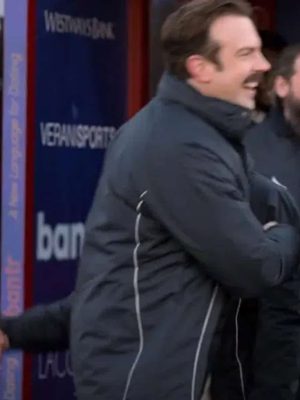 Ted Lasso Jason Sudeikis Black Cotton Track Coat