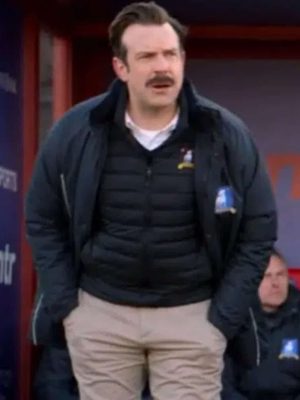 Ted Lasso Jason Sudeikis Black Cotton Track Coat