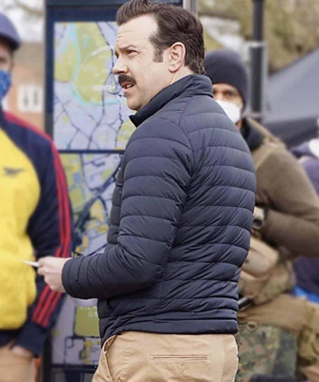 Ted Lasso S02 Jason Sudeikis Black Parachute Puffer Jacket