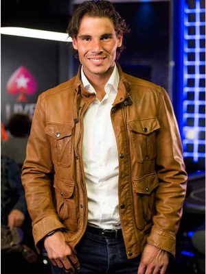 Tennis Player Rafael Nadal Brown Leather Jacket