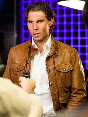 Tennis Player Rafael Nadal Brown Leather Jacket