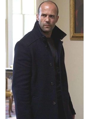 The Mechanic Resurrection Jason Arthur Bishop Statham Black Wool Pea Coat
