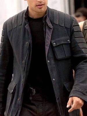 Theo James Divergent Series Allegiant Tobias Eaton Black Leather Jacket