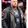 WWE Wrestler Triple H 2022 Black Leather Jacket
