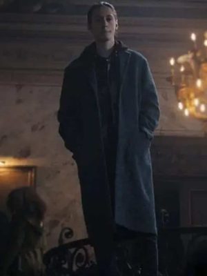 Percy Hynes White Wednesday Grey Wool Trench Coat