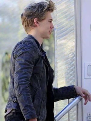 Austin Butler The Carrie Diaries Black Leather Motorcycle Jacket