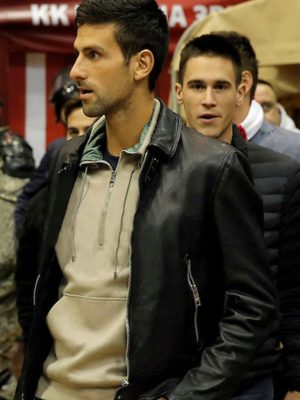 Novak Djokovic Black Leather Jacket Outfit