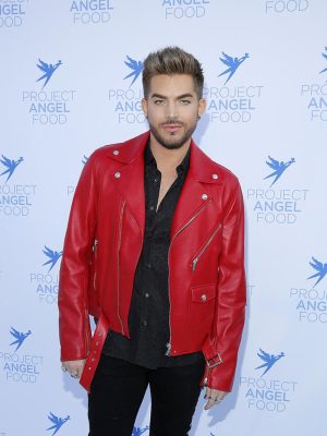 Adam Lambert Red Leather Jacket