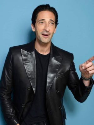 Adrien Brody Third Person Sean Black Leather Blazer