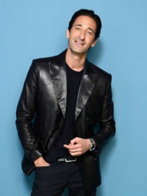 Adrien Brody Third Person Sean Black Leather Blazer