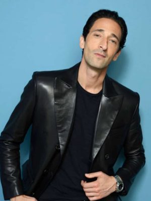 Adrien Brody Third Person Sean Black Leather Blazer