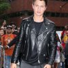 Ansel Elgort Black Leather Jacket