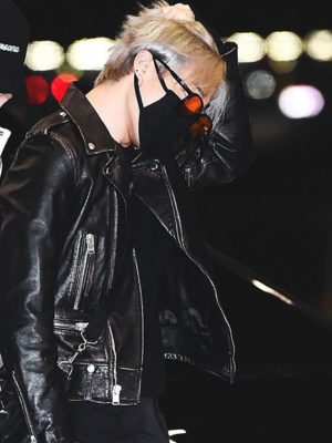 Jimin Black Leather Jacket