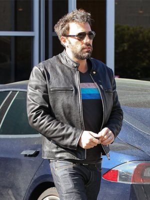 Ben Affleck Santa Monica Black Leather Jacket