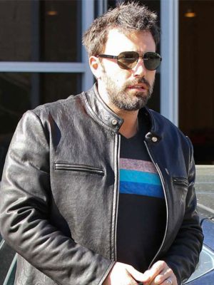 Ben Affleck Santa Monica Black Leather Jacket