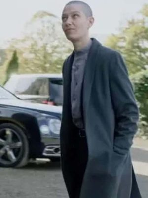 Billions S07 Taylor Mayson Grey Wool Trench Coat