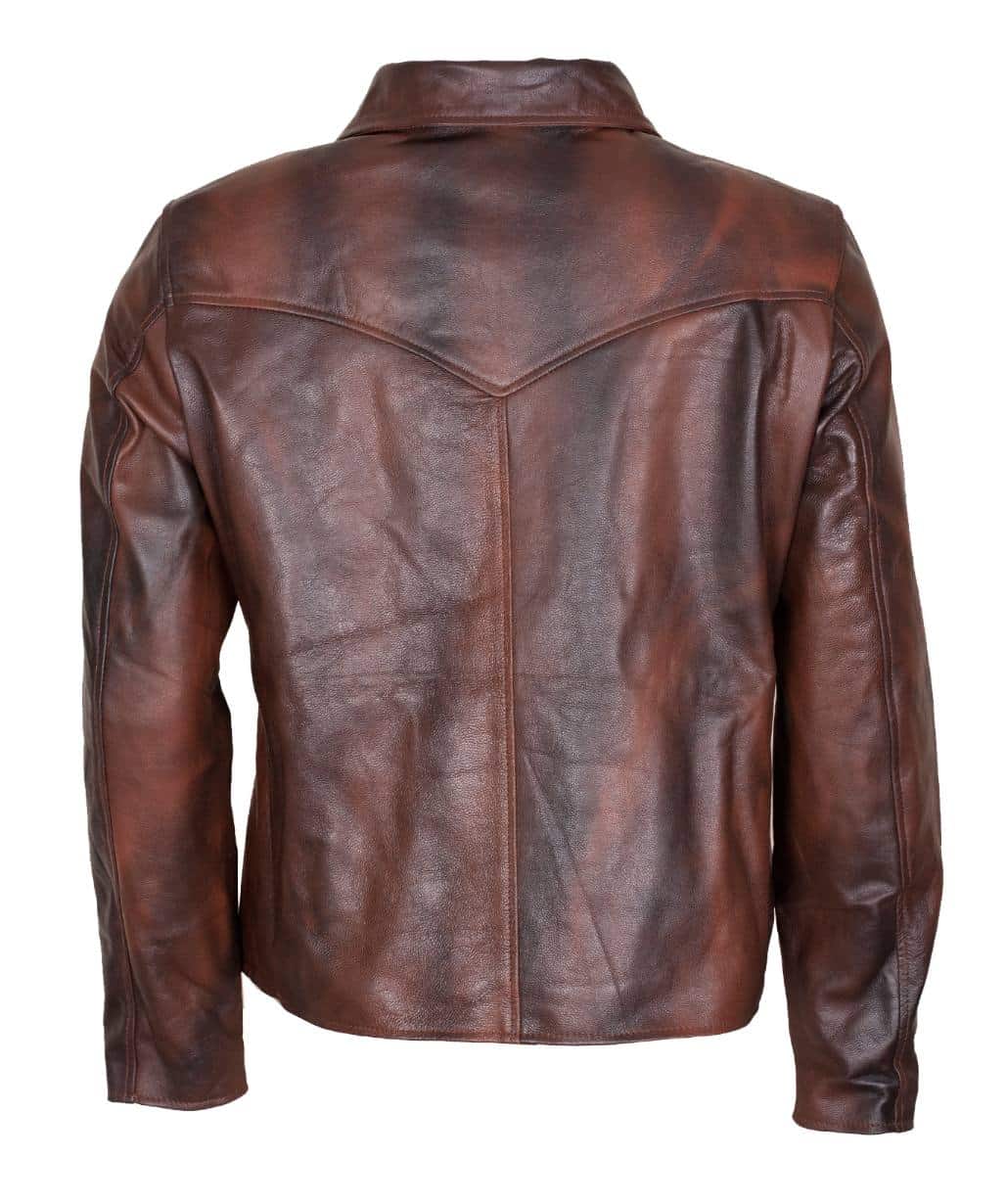 Bret Brown Men’s Café Racer Sheepskin Leather Jacket