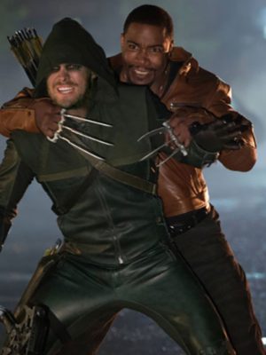 Michael Jai White Arrow Bronze Tiger Leather Jacket