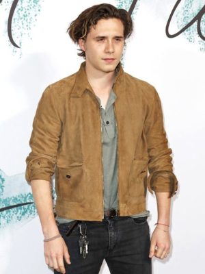 Brooklyn Beckham Brown Suede Leather Jacket