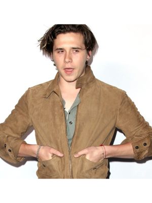 Brooklyn Beckham Brown Suede Leather Jacket