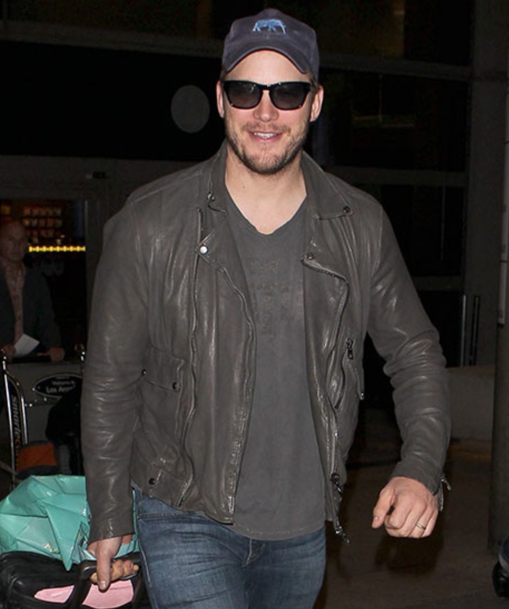 Chris Pratt Grey Leather Jacket