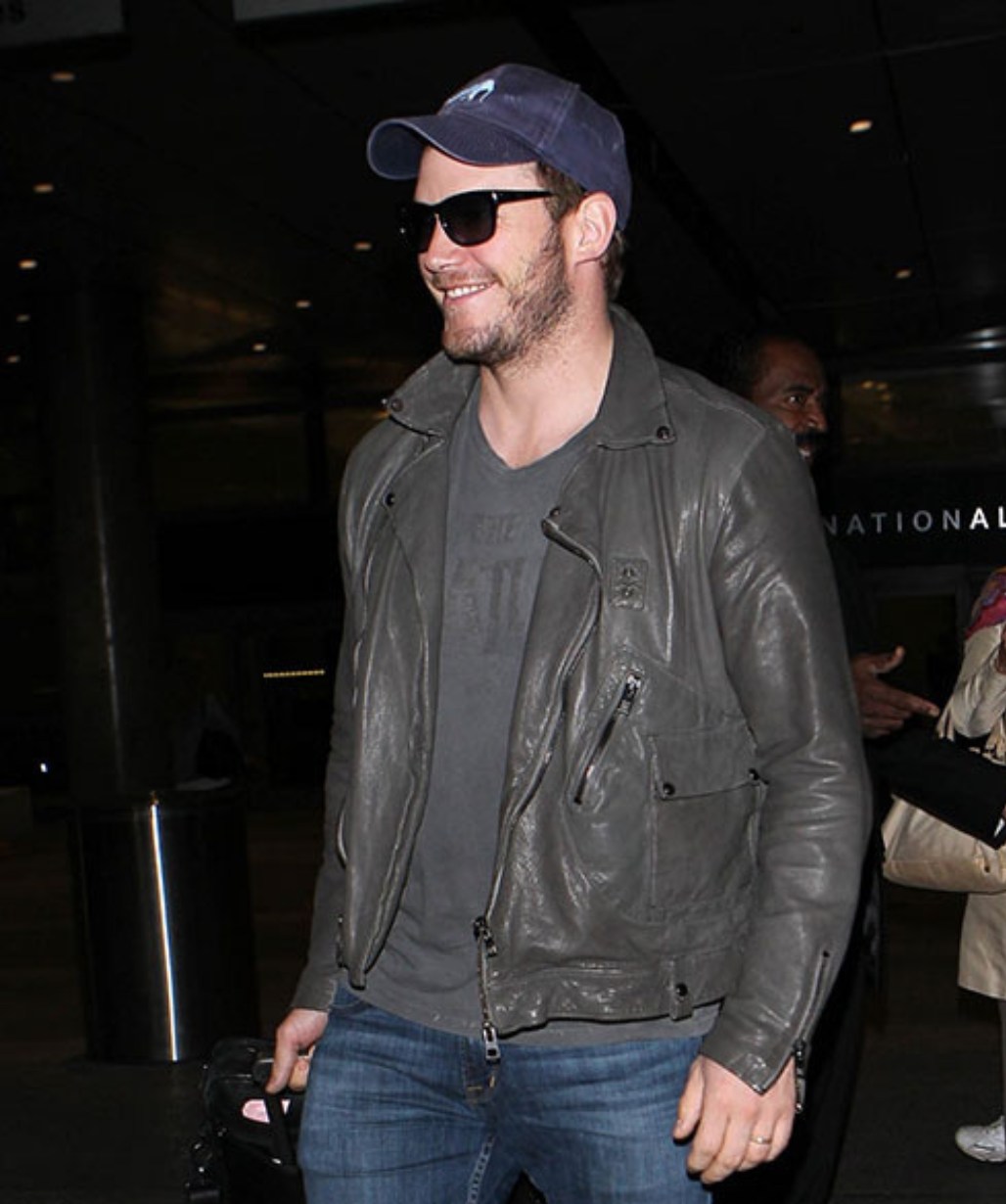 Chris Pratt Grey Leather Jacket