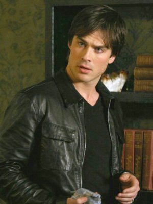 The Vampire Diaries Ian somerhalder Black Leather Jacket