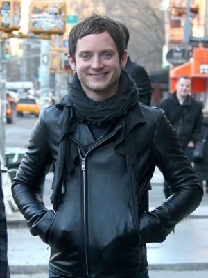 Elijah Wood Black Leather Jacket