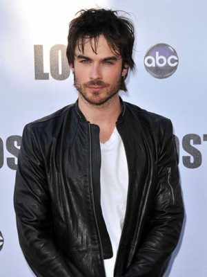 Ian Somerhalder Black Leather Jacket