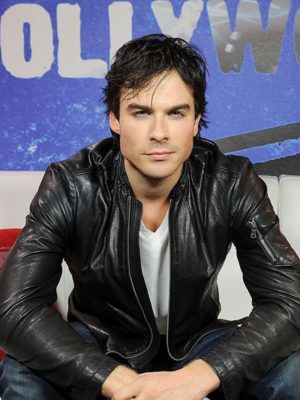 Ian Somerhalder Black Leather Jacket