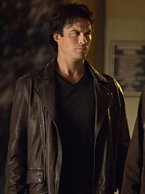 Ian Somerhalder The Vampire Diaries Black Leather Jacket