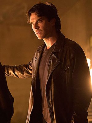 Ian Somerhalder The Vampire Diaries Black Leather Jacket