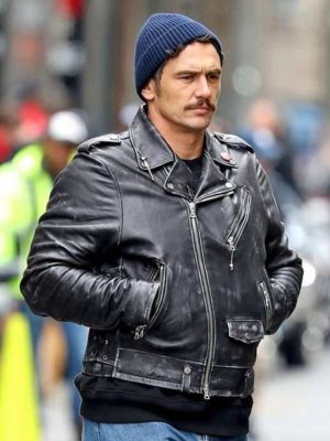 James Franco The Deuce Motorcycle Black Leather Jacket
