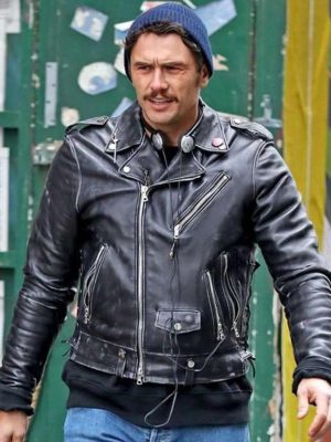 James Franco The Deuce Motorcycle Black Leather Jacket
