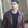 Joe Jonas Burgundy Leather Jacket