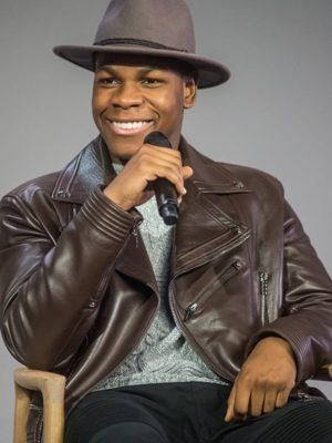 John Boyega Brown Leather Jacket