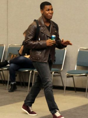 John Boyega Brown Leather Jacket
