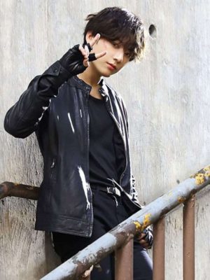 Jungkook Black Leather Jacket